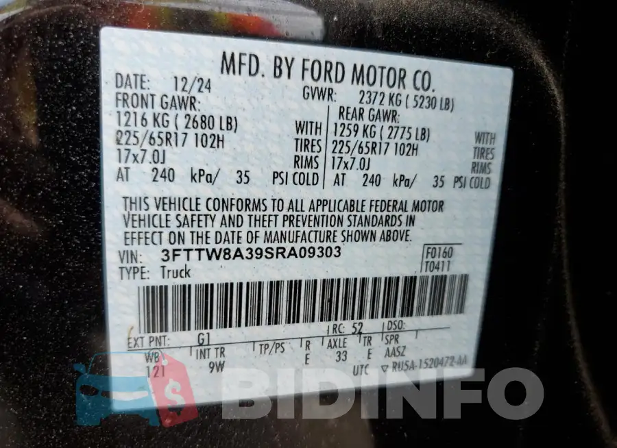 3FTTW8A39SRA09303 Photo# 12