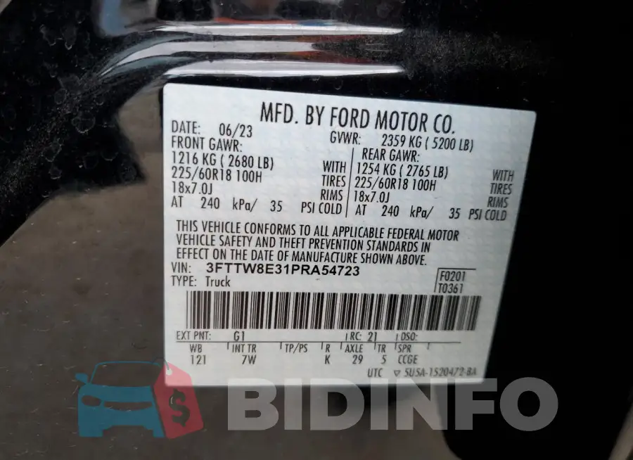 3FTTW8E31PRA54723 Photo# 12