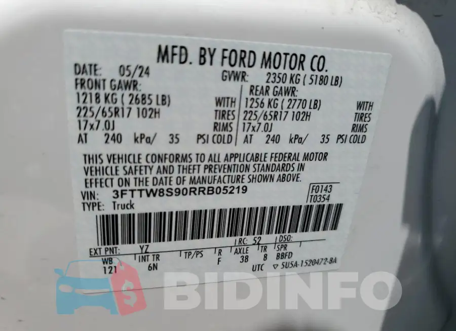 3FTTW8S90RRB05219 Photo# 12