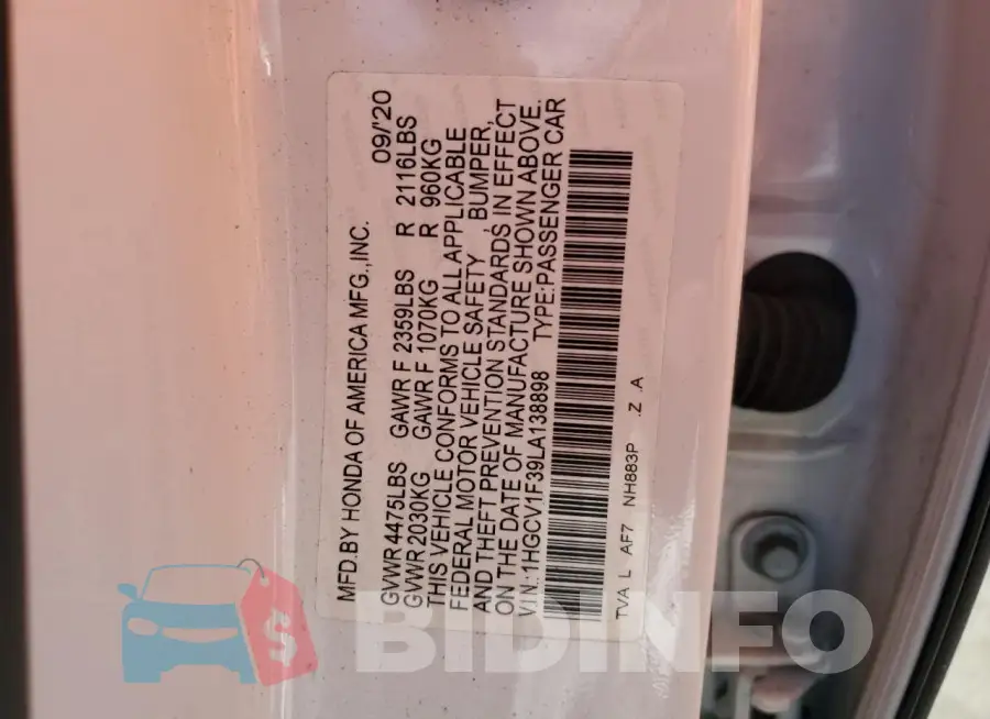 1HGCV1F39LA138898 Photo# 12