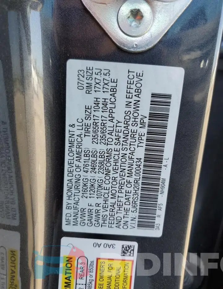 5J6RS3H20RL000434 Photo# 14