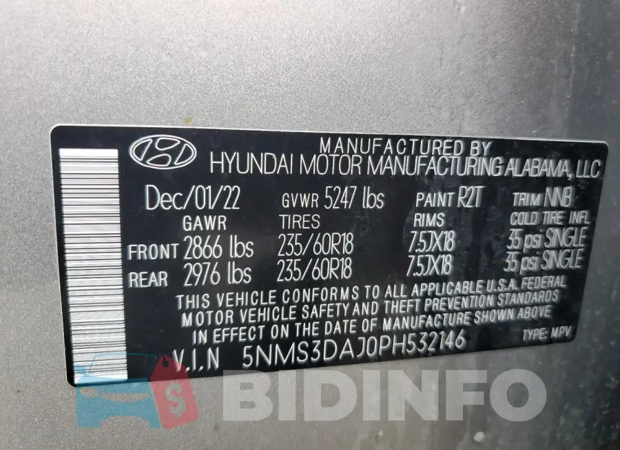 5NMS3DAJ0PH532146 Photo# 14