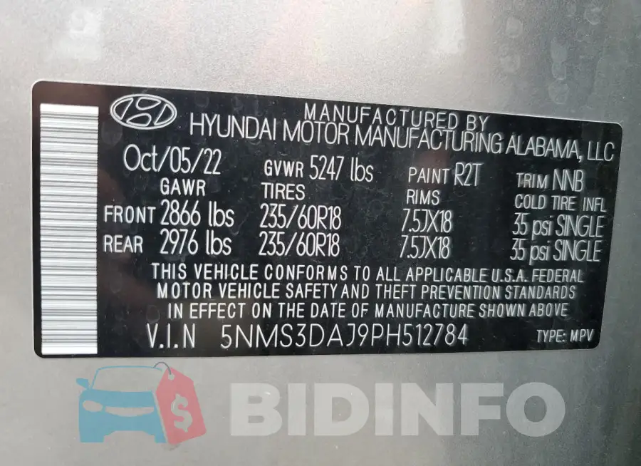 5NMS3DAJ9PH512784 Photo# 13