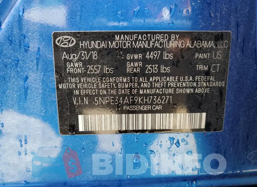 5NPE34AF9KH736271 Photo# 13