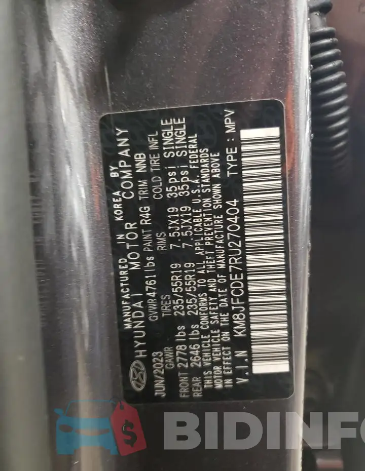 KM8JFCDE7RU270404 Photo# 13