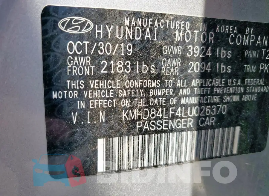KMHD84LF4LU026370 Photo# 12