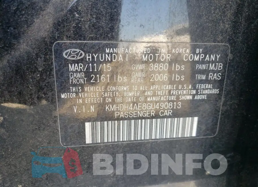 KMHDH4AE8GU490813 Photo# 12