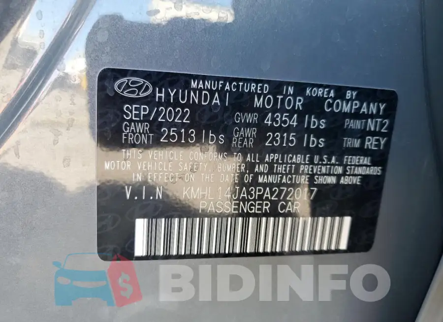 KMHL14JA3PA272017 Photo# 13