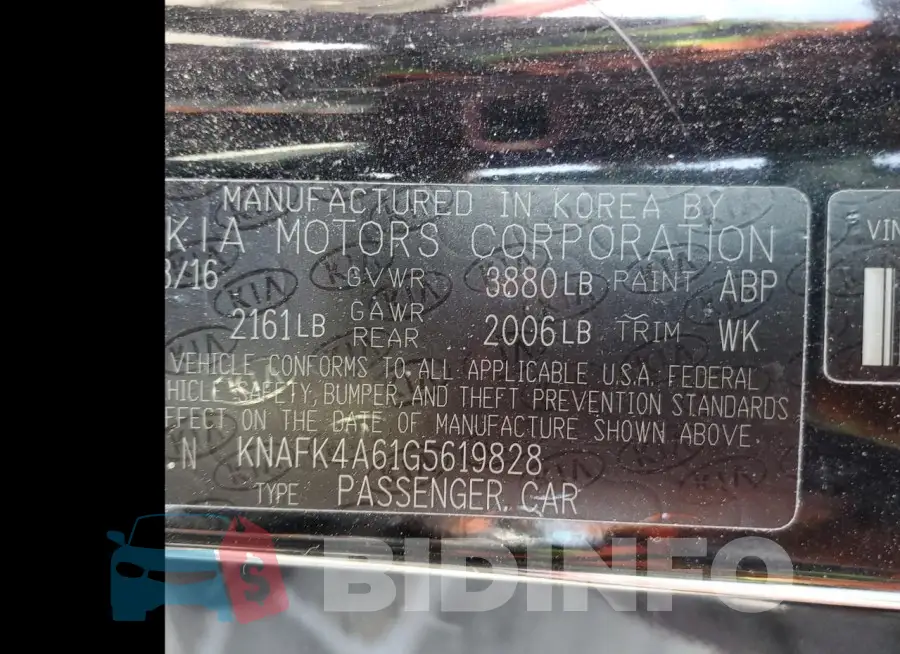 KNAFK4A61G5619828 Photo# 12