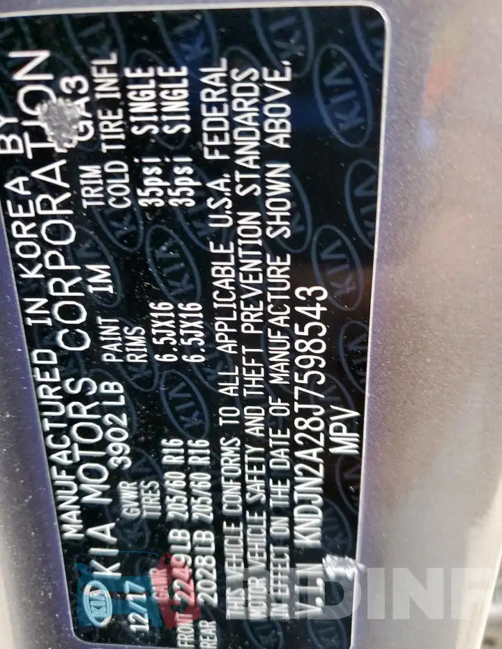 KNDJN2A28J7598543 Photo# 13