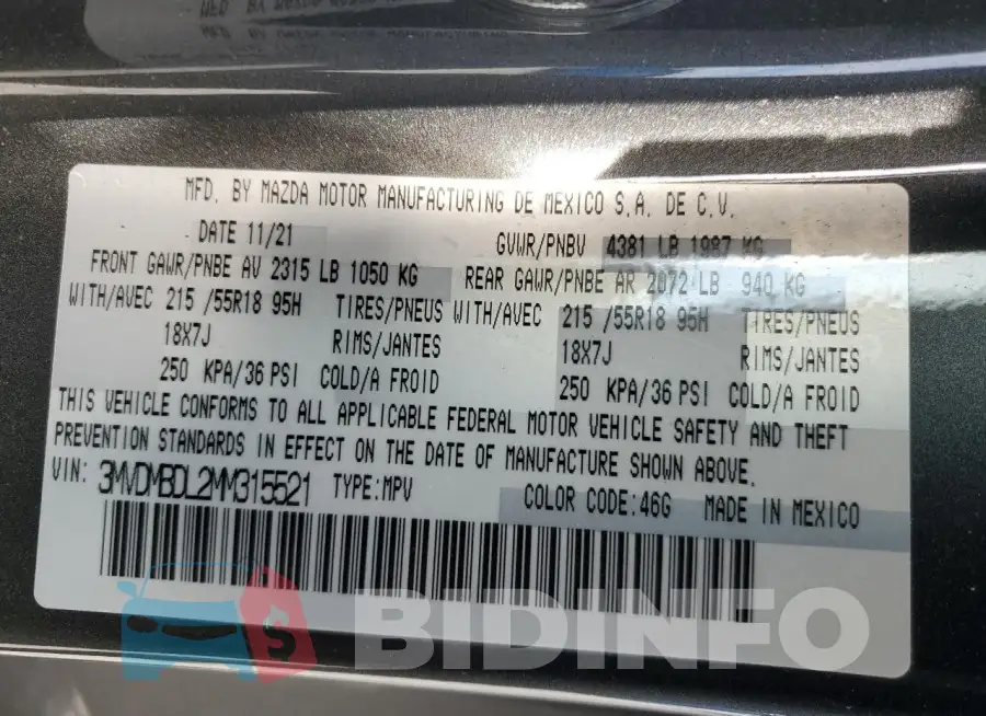 3MVDMBDL2MM315521 Photo# 13