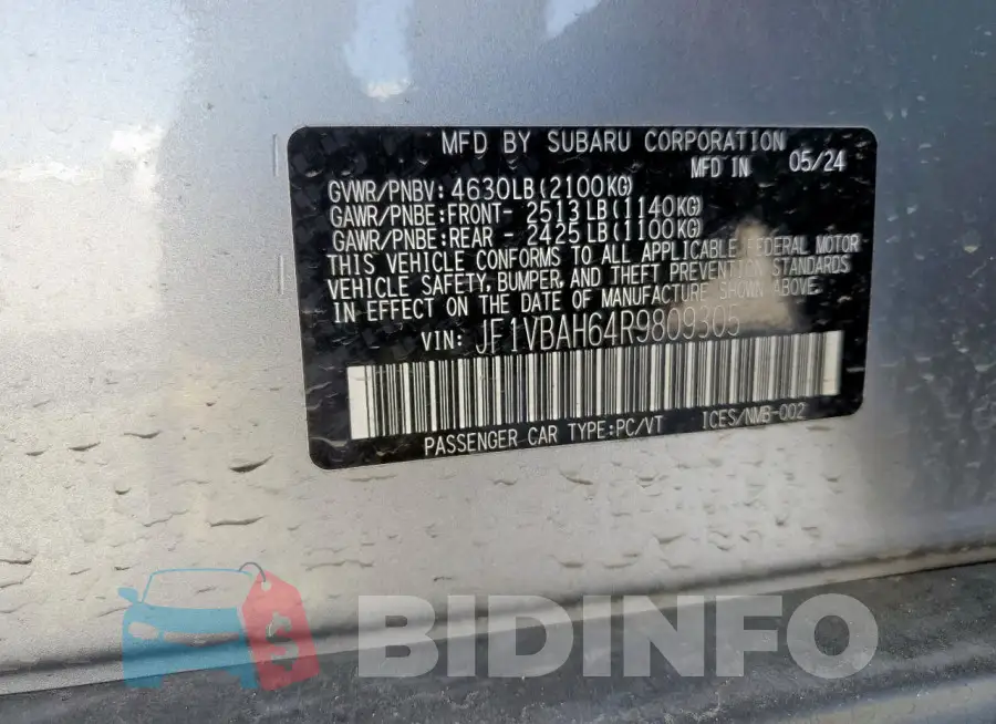 JF1VBAH64R9809305 Photo# 12
