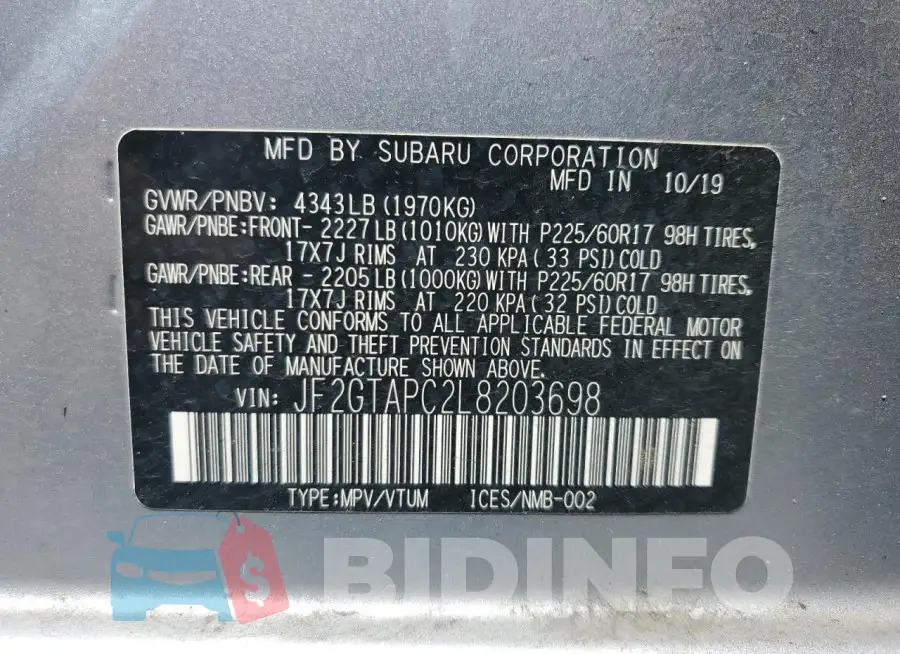 JF2GTAPC2L8203698 Photo# 13