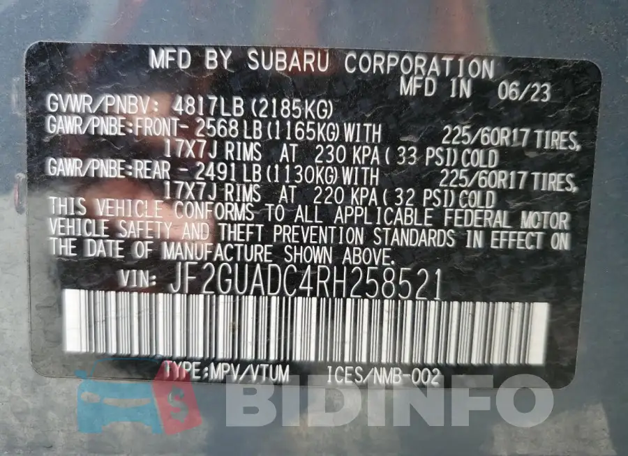 JF2GUADC4RH258521 Photo# 12