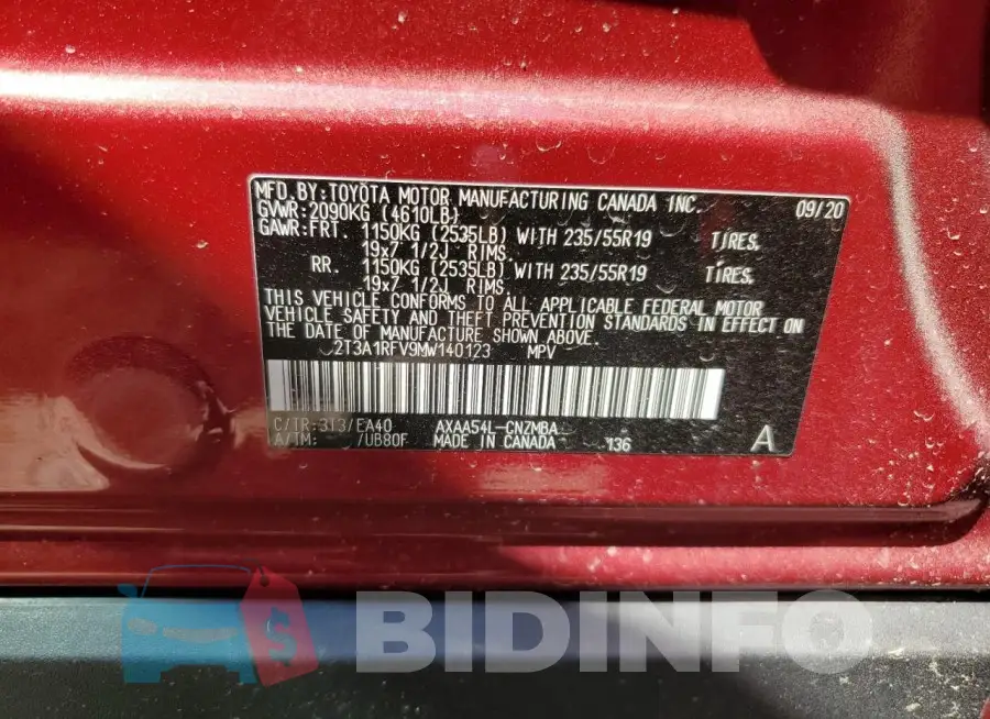 2T3A1RFV9MW140123 Photo# 13