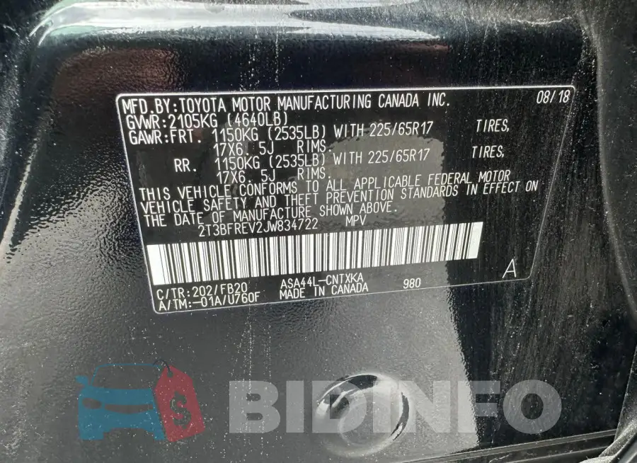 2T3BFREV2JW834722 Photo# 10