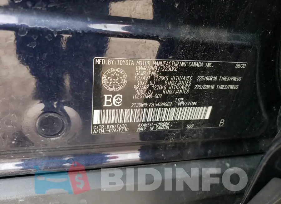 2T3DWRFV2LW099962 Photo# 14