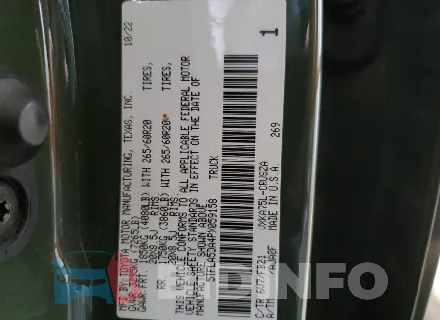 5TFLA5DA4PX059158 Photo# 12