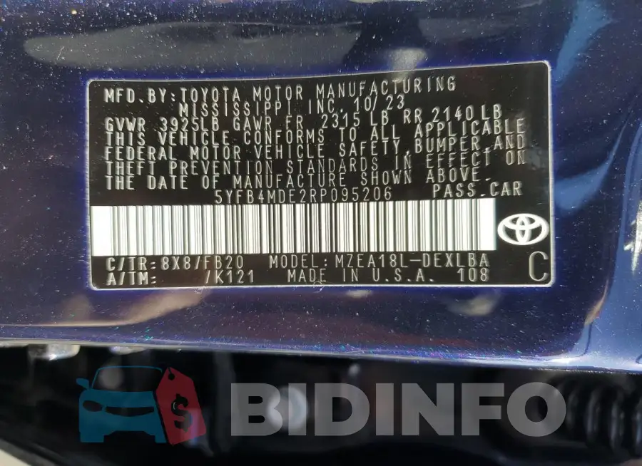 5YFB4MDE2RP095206 Photo# 12