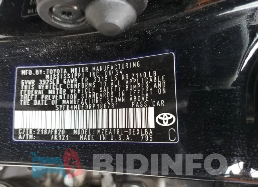 5YFB4MDE9RP186781 Photo# 12
