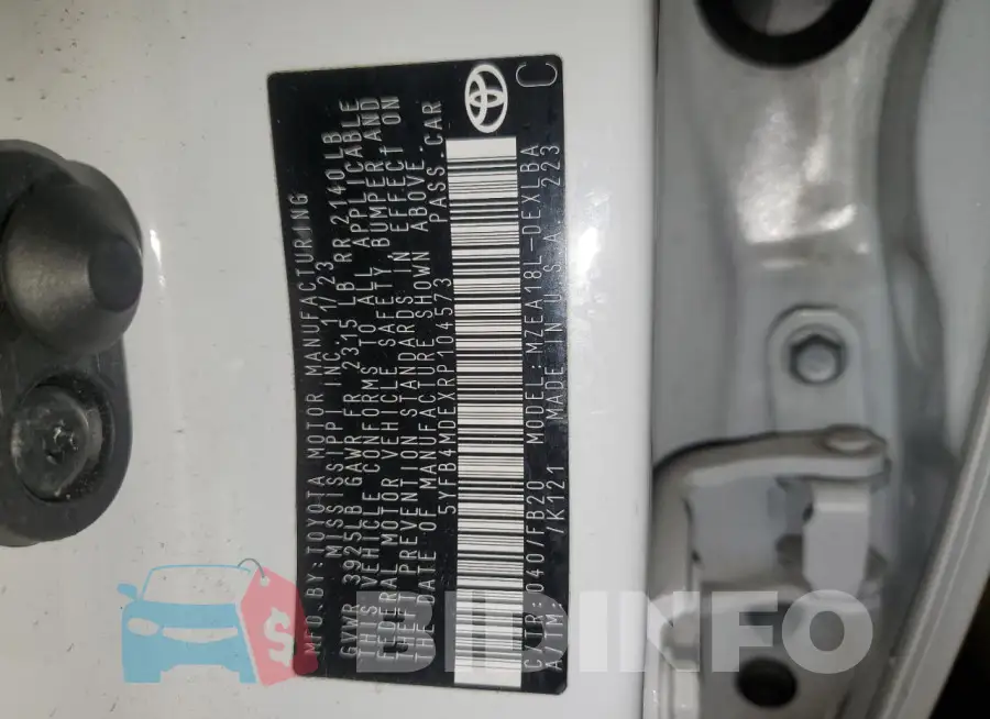 5YFB4MDEXRP104573 Photo# 12