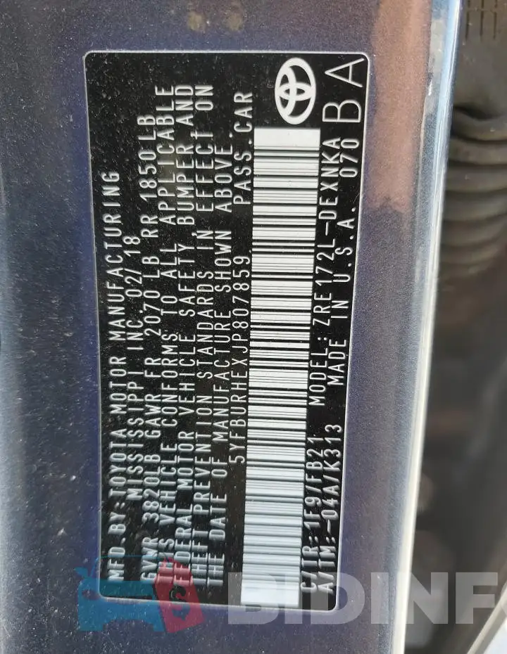5YFBURHEXJP807859 Photo# 12
