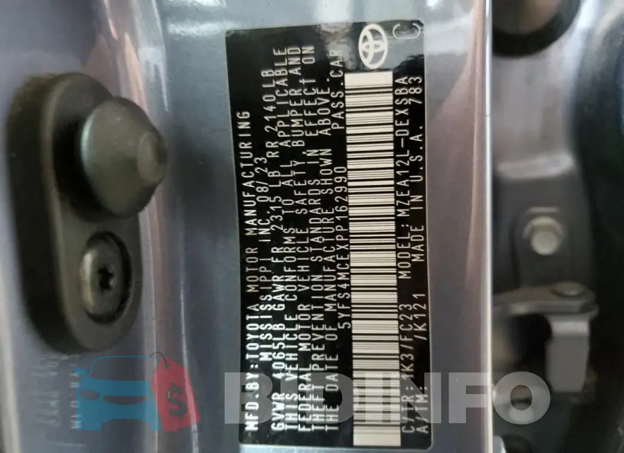 5YFS4MCEXPP162990 Photo# 12