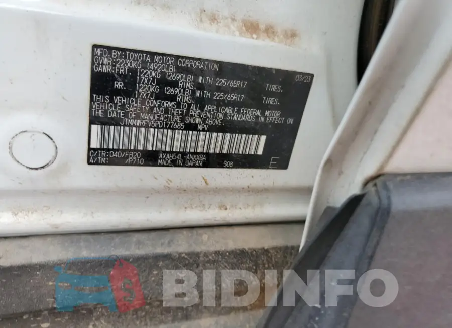 JTMMWRFV5PD177685 Photo# 13