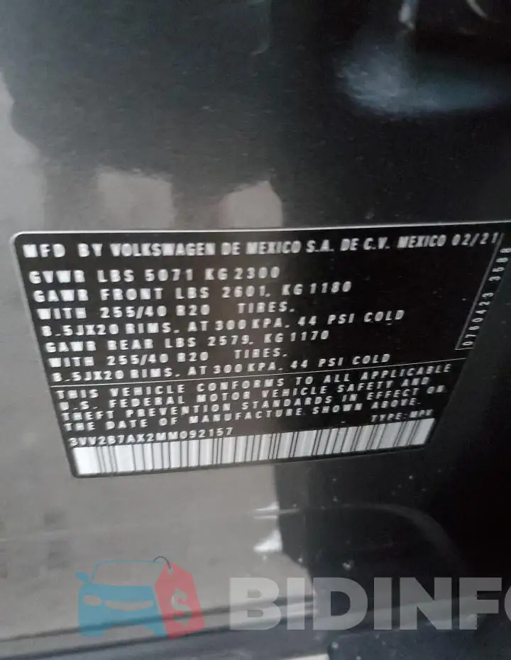 3VV2B7AX2MM092157 Photo# 13