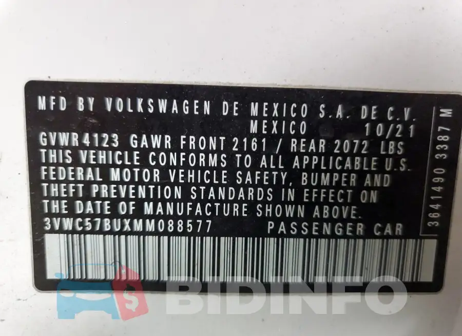 3VWC57BUXMM088577 Photo# 12