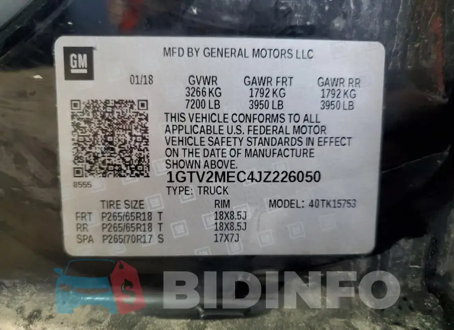1GTV2MEC4JZ226050 Photo# 12