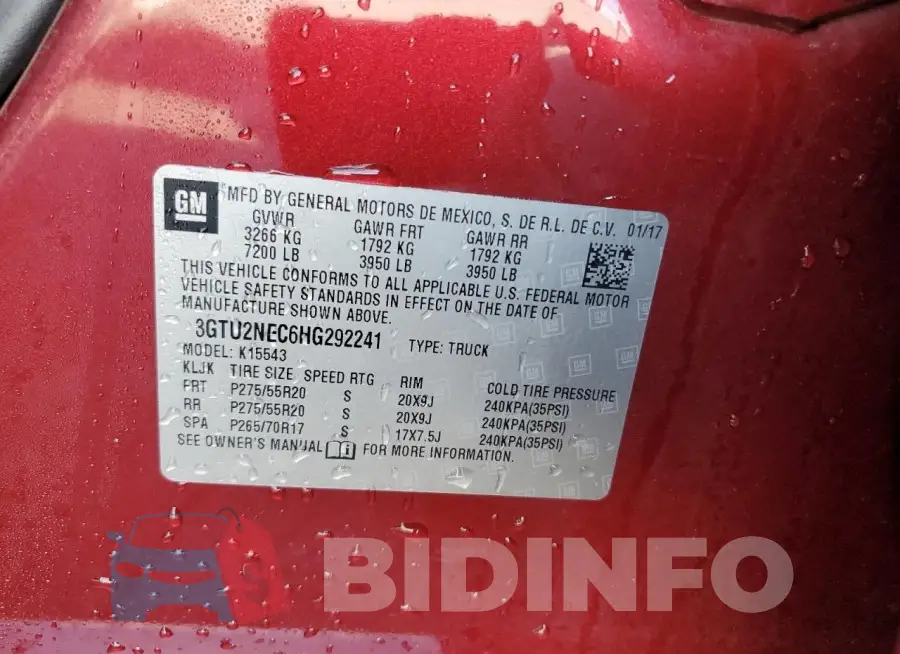 3GTU2NEC6HG292241 Photo# 12