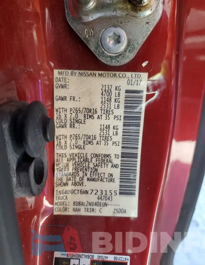 1N6BD0CT6HN723155 Photo# 13