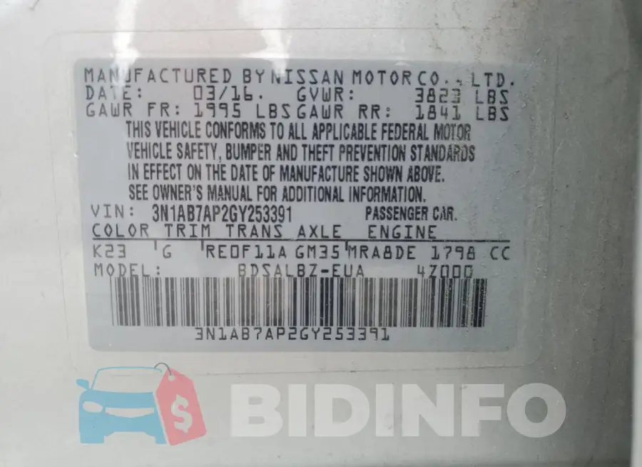 3N1AB7AP2GY253391 Photo# 12