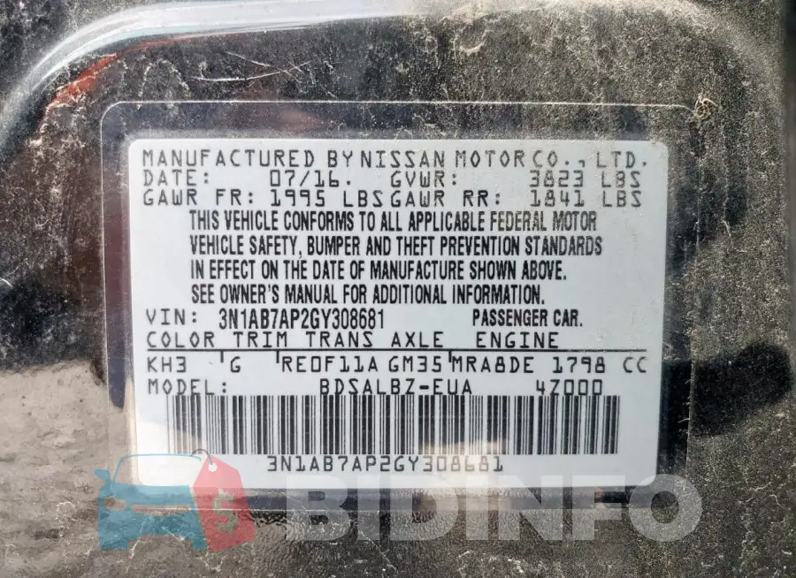 3N1AB7AP2GY308681 Photo# 12