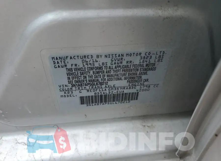 3N1AB7AP5GL670212 Photo# 12