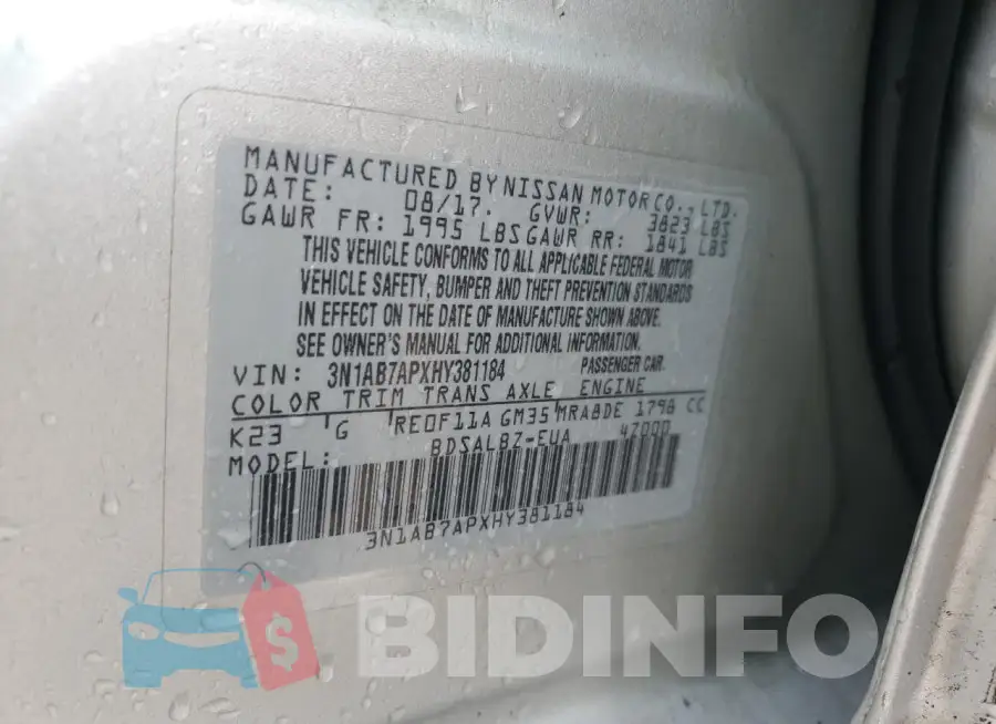 3N1AB7APXHY381184 Photo# 12