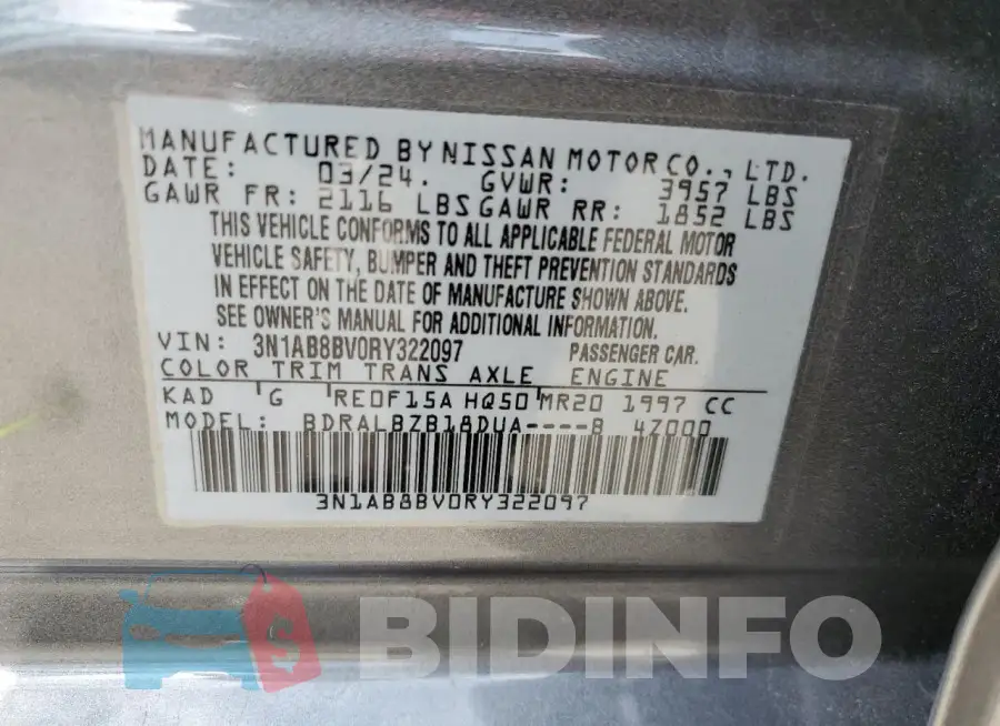 3N1AB8BV0RY322097 Photo# 12
