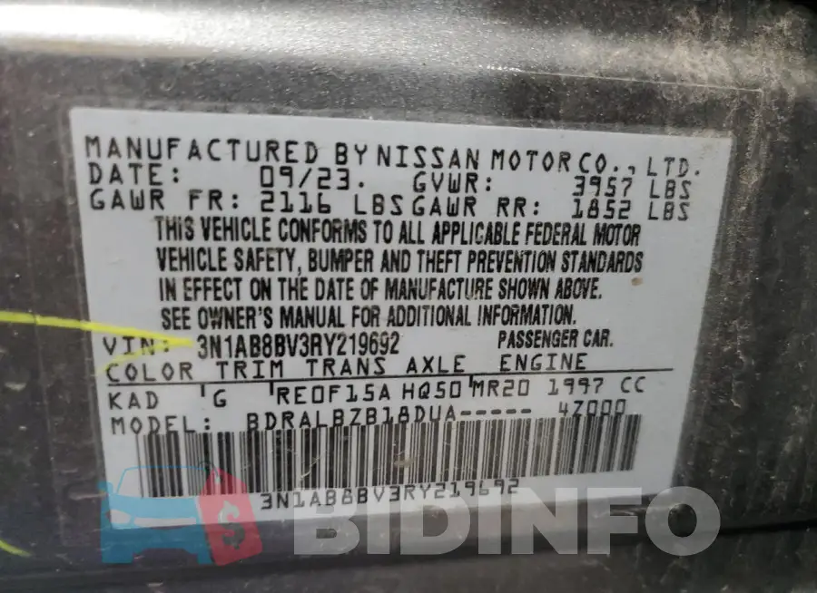 3N1AB8BV3RY219692 Photo# 12
