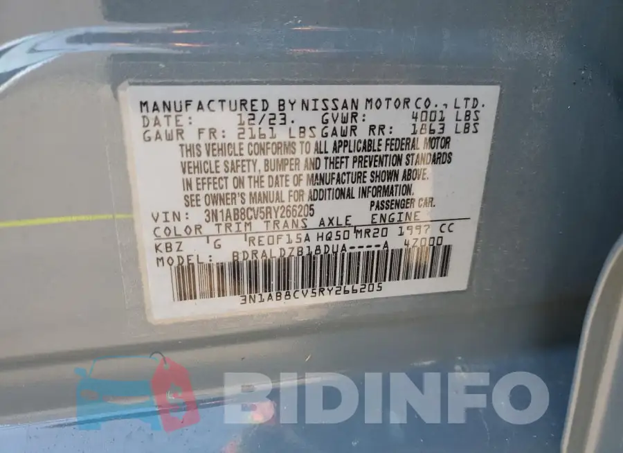 3N1AB8CV5RY266205 Photo# 12