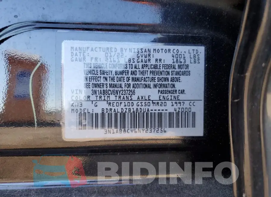 3N1AB8CV6NY237256 Photo# 12