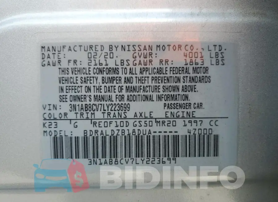 3N1AB8CV7LY223699 Photo# 12
