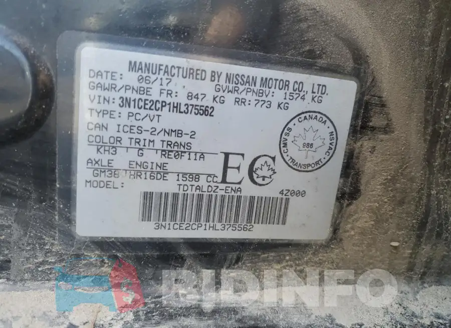 3N1CE2CP1HL375562 Photo# 12