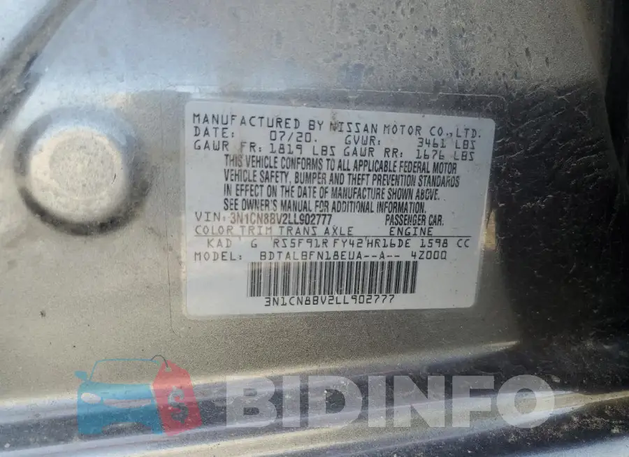 3N1CN8BV2LL902777 Photo# 12