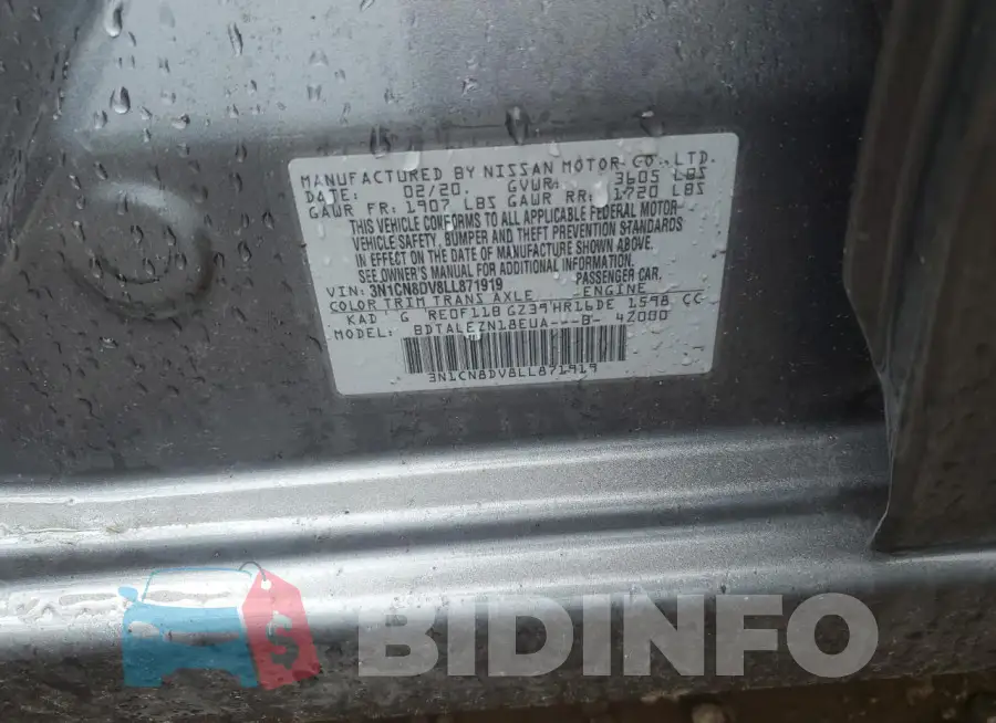 3N1CN8DV8LL871919 Photo# 12