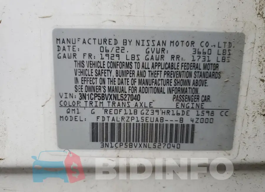 3N1CP5BVXNL527040 Photo# 13