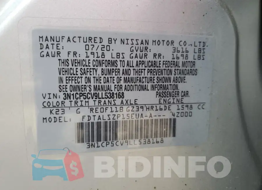 3N1CP5CV9LL538168 Photo# 12
