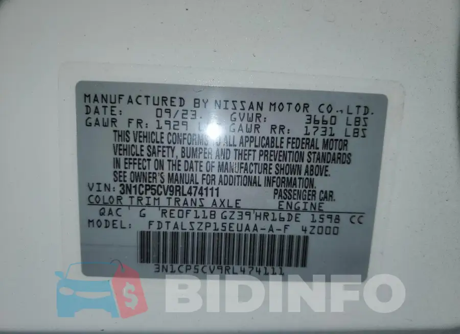 3N1CP5CV9RL474111 Photo# 13
