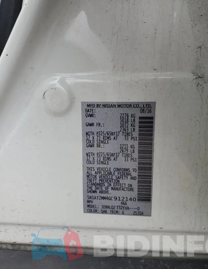 5N1AT2MM4GC912140 Photo# 14