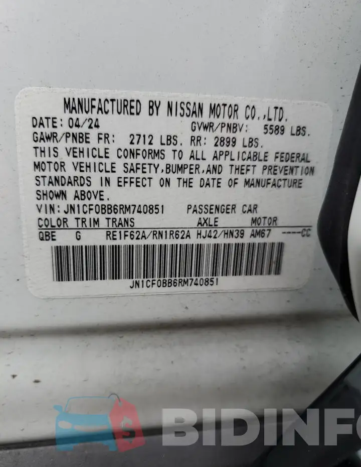 JN1CF0BB6RM740851 Photo# 13